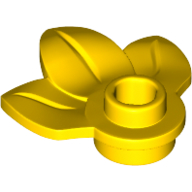 Plant, Plate 1 × 1 Round with 3 Leaves Yellow