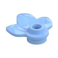 Plant, Plate 1 × 1 Round with 3 Leaves Bright Light Blue