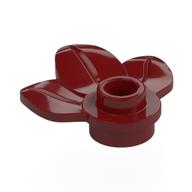 Plant, Plate 1 × 1 Round with 3 Leaves Dark Red