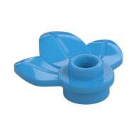 Plant, Plate 1 × 1 Round with 3 Leaves Dark Azure