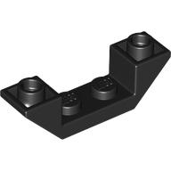 Brick Sloped Inverted 45° 4 × 1 Double with 1 × 2 Recessed Black