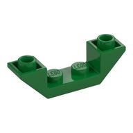 Brick Sloped Inverted 45° 4 × 1 Double with 1 × 2 Recessed Green