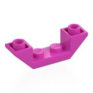 Brick Sloped Inverted 45° 4 × 1 Double with 1 × 2 Recessed Dark Pink