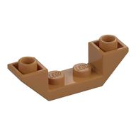 Brick Sloped Inverted 45° 4 × 1 Double with 1 × 2 Recessed Medium Nougat