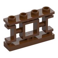 Fence 1 × 4 × 2 Ornamental Asian Lattice Square with 4 Studs Rotbraun