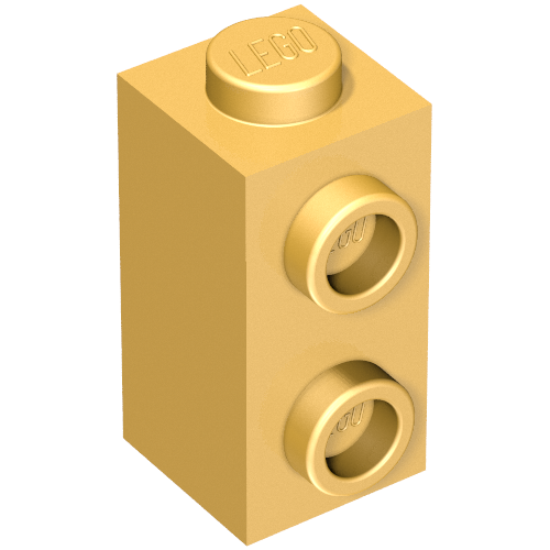 Brick Special 1 × 1 × 1 2/3 with Studs on 1 Side Pearl Gold