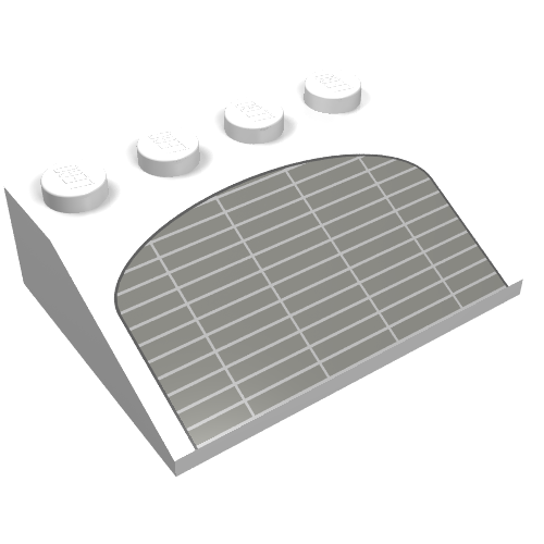 Brick Sloped 33° 3 × 4 with Grille Print in White