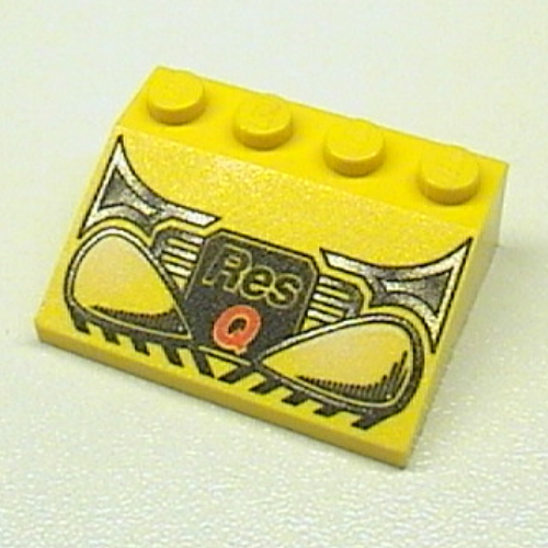 Brick Sloped 33° 3 × 4 with Res-Q Headlight Print [4610] Gelb