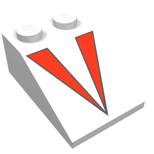 Dachstein 33° 3 × 2 mit rot V Druck Weiß