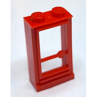 Door 1 × 2 × 3 Left with Solid Studs, without Glass Red