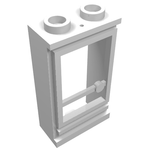 Tür 1 × 2 × 3 links mit Hohlnoppen, Nr. Glas Weiß