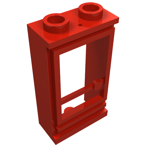 Door 1 × 2 × 3 Left with Hollow Studs, No Glass Red