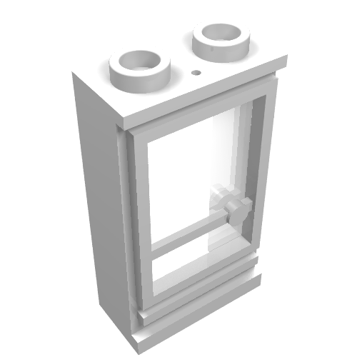 Door 1 × 2 × 3 Left with Hollow Studs, Fixed Glass White
