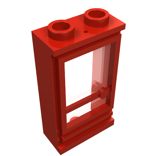 Door 1 × 2 × 3 Left with Hollow Studs, Fixed Glass