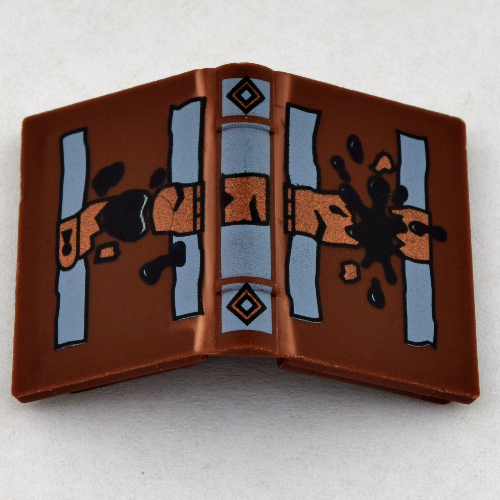 Book 2 × 3 with Lock and Soiled Spots Print Braun