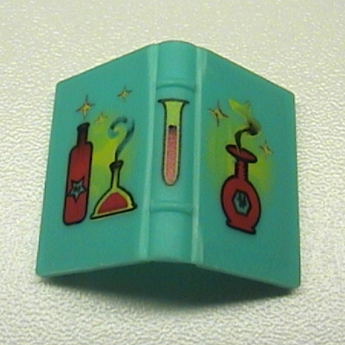 Book 2 × 3 with Red Bottles Print Light Turquoise