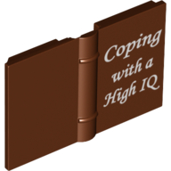 Book 2 × 3 with 'Coping with a High IQ' Print Reddish Brown