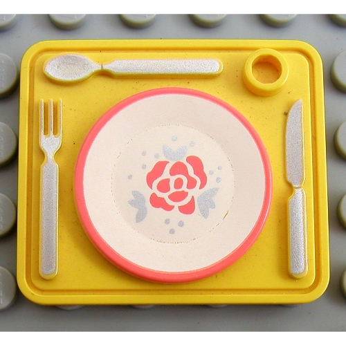 Scala, Equipment Tray with Eating Utensils Yellow