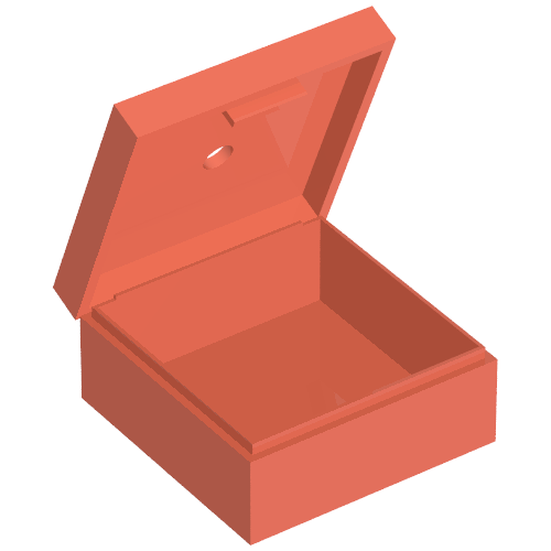 Box 3.5 × 3.5 × 1.3 with Hinged Lid Salmon