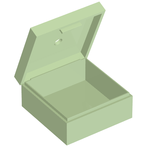 Box 3.5 × 3.5 × 1.3 with Hinged Lid Light Green