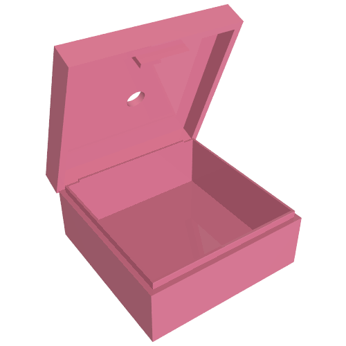 Box 3.5 × 3.5 × 1.3 with Hinged Lid Mitteldunkelrosa
