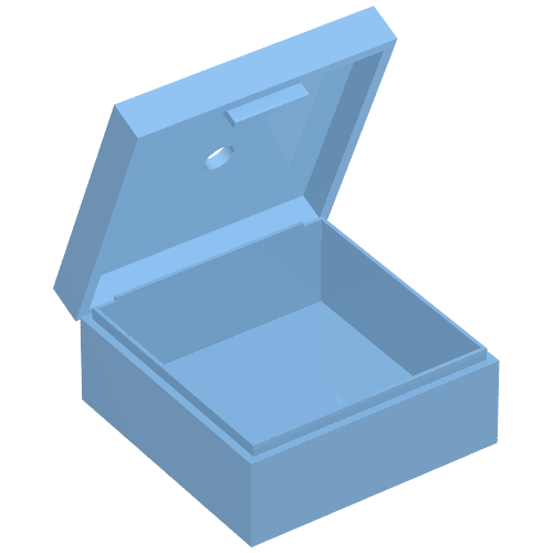 Box 3.5 × 3.5 × 1.3 with Hinged Lid Mittelblau