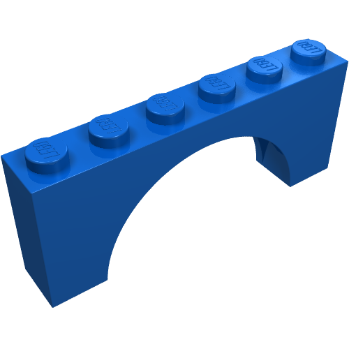 Brick Arch 1 × 6 × 2 - Thick Top with Reinforced Underside Blau