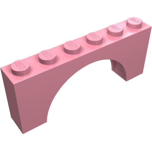 Brick Arch 1 × 6 × 2 - Thick Top with Reinforced Underside Rosa