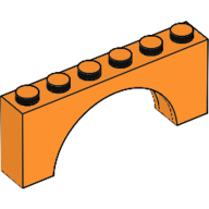 Brick Arch 1 × 6 × 2 - Thick Top with Reinforced Underside Orange