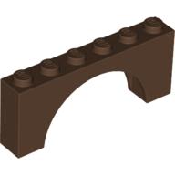 Brick Arch 1 × 6 × 2 - Thick Top with Reinforced Underside Brown