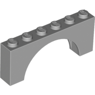Brick Arch 1 × 6 × 2 - Thick Top with Reinforced Underside Light Bluish Gray