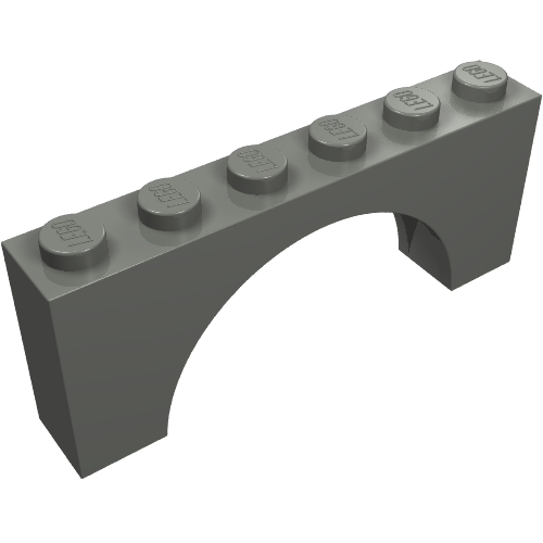 Brick Arch 1 × 6 × 2 - Thick Top with Reinforced Underside Dark Bluish Gray