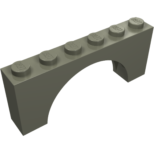 Brick Arch 1 × 6 × 2 - Thick Top with Reinforced Underside Dark Gray
