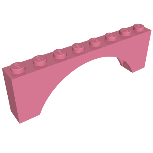 Brick Arch 1 × 8 × 2 Medium Dark Pink