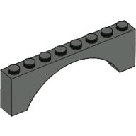 Stein Bogen 1 × 8 × 2 Dunkelgrau
