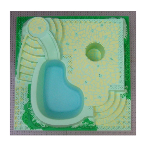 Baseplate Raised with Steps and Pool Print Light Green