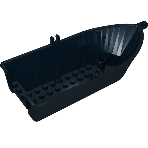 Boat / Rowing Boat 18 × 8 × 2 1/3 with Oarlocks Black