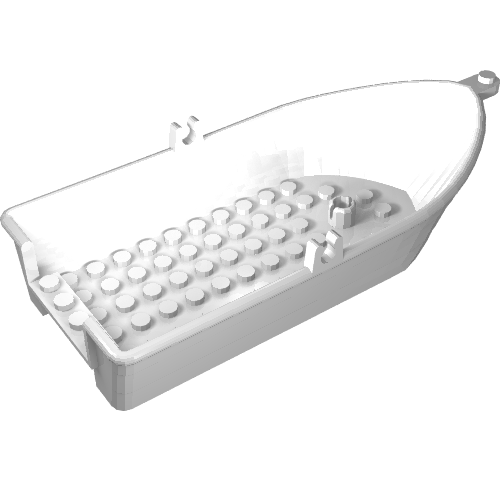 Boat / Rowing Boat 18 × 8 × 2 1/3 with Oarlocks Weiß