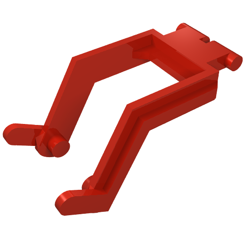 Construction Vehicle Bucket Arm, Small - 2 × 6 × 2 Red
