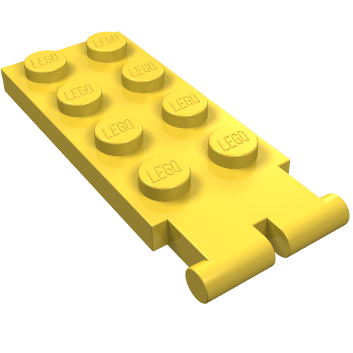 Hinge Plate 2 × 4 - Male (Digger Bucket Holder) Yellow