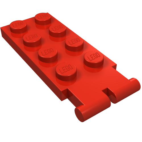 Hinge Plate 2 × 4 - Male (Digger Bucket Holder) Red