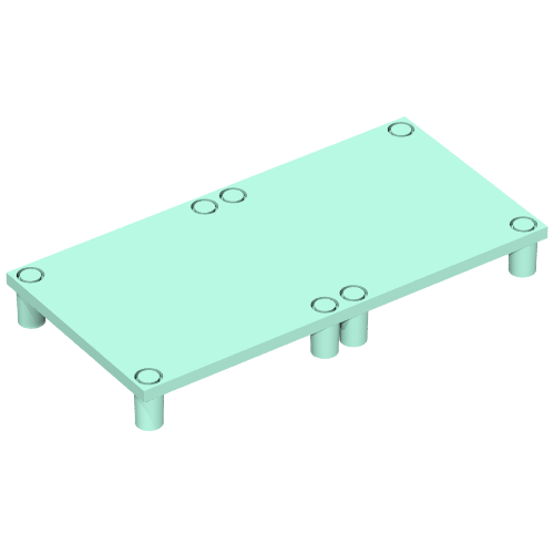 Scala, Table / Crib Base 7 × 14 × 1 1/3 Aqua