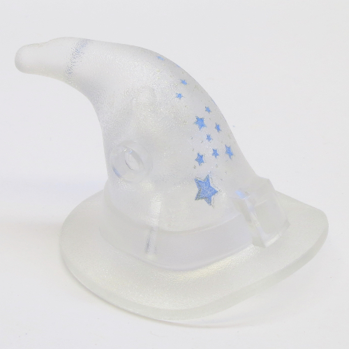Belville, Headwear, Hat / Witch Hat with Medium Blue Stars Print Trans-Clear