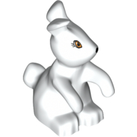 Animal, Rabbit, Standing with Eyes and Nose Print White