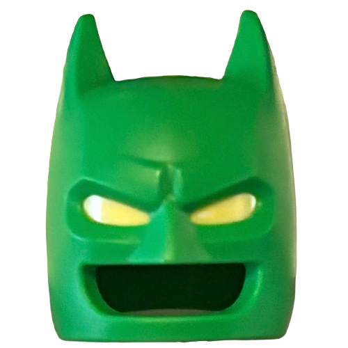 Mask, Batman Cowl with Bright Light Yellow Eyes pattern Bright Green