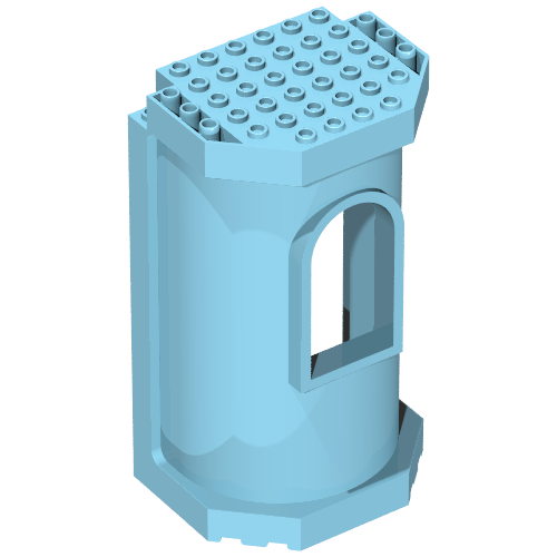 Belville Wall 6 × 8 × 12 - Tower with Window Sky Blue