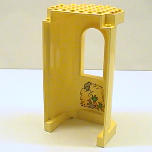 Belville Wall Tower with Window and Interior Haystack, Mice and Carrot Print Light Yellow