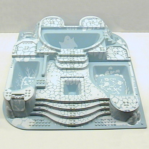 Baseplate Raised 48 × 48 with Staircases and Pits with Arctic Print Light Blue