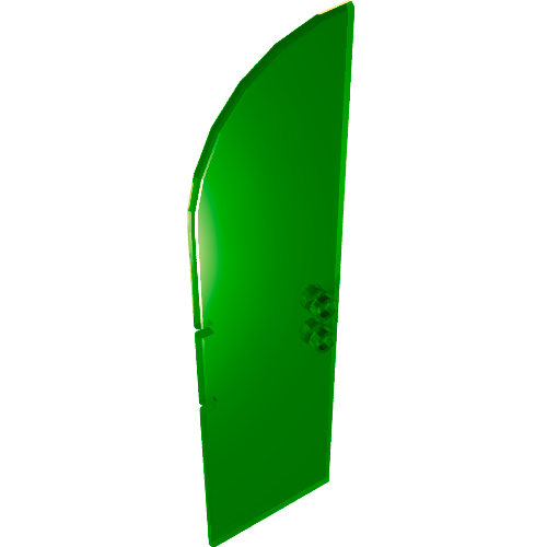 Door 1 × 4 × 11 1/3 Arched Top Transparent-Grün