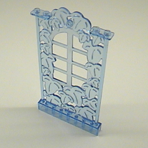 Belville, Wall, 1 × 8 × 12 with Ivy and Window Trans-Medium Blue
